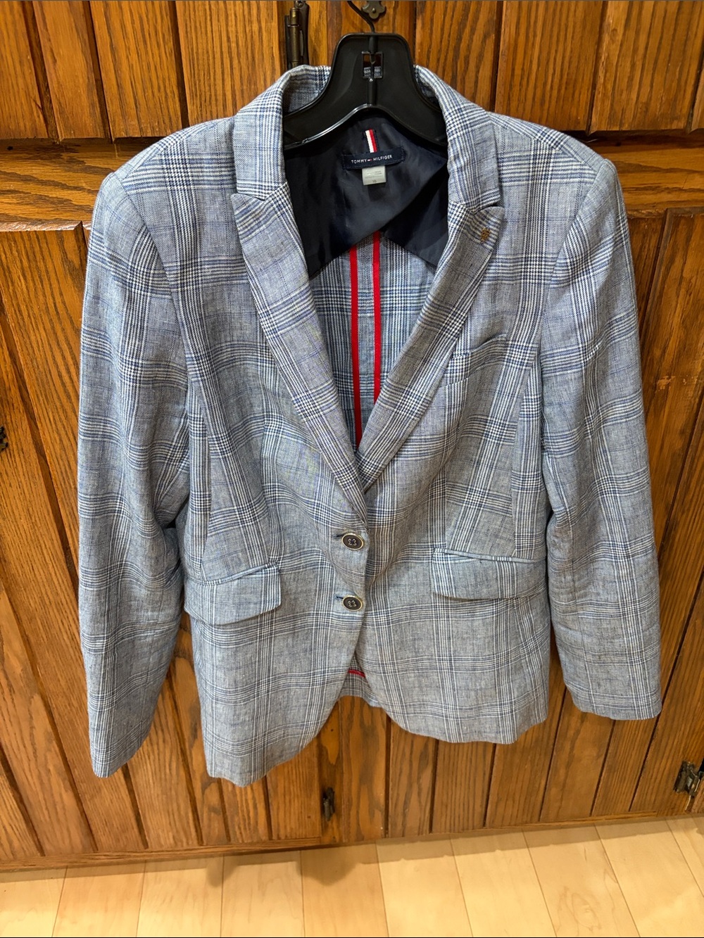 Tommy Hilfiger Light Gray Plaid  blazer 
Size 10